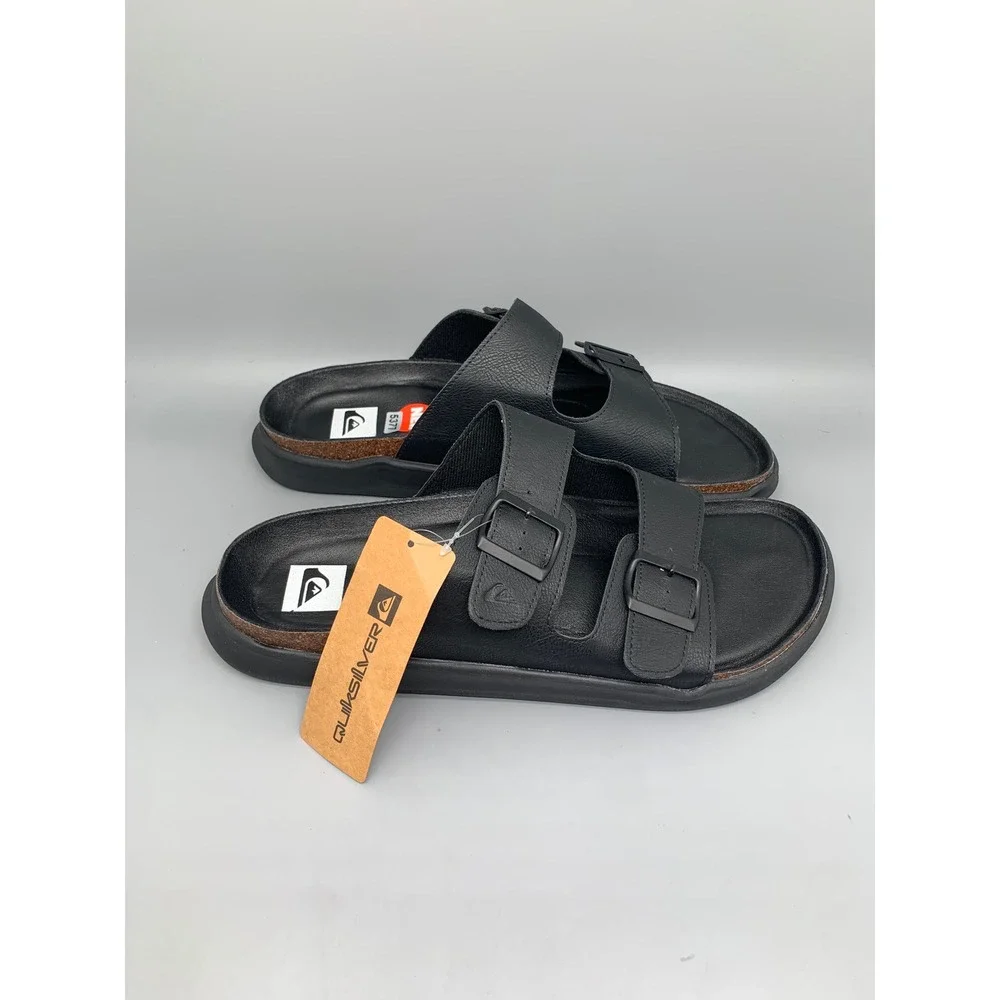 Quiksilver Deck Slide Sandals CQ10025M-B Black Men's Sz 12 NWT